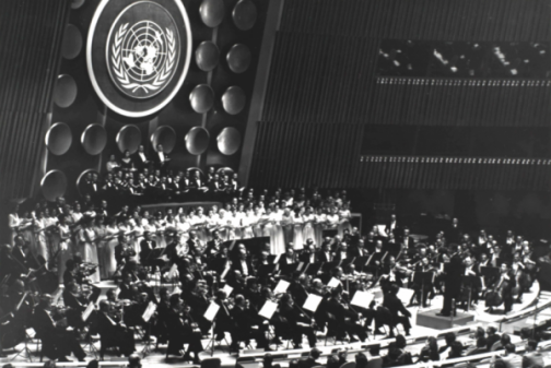 1955 United Nations Day Concert, Missa Solemnis, courtesy of the New York Philharmonic Archives.