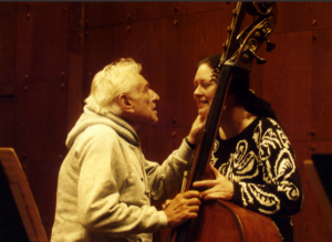 Leonard Bernstein and bassist Orin O'Brien