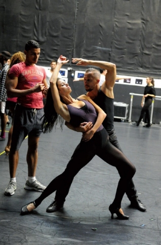 McKneely rehearsing the cast. Photo by Alistair Muir.