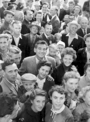 Leonard Bernstein on a State Department tour, Moscow, 1959. Photo courtesy of the Library of Congress.