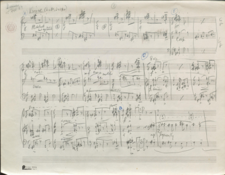 Music manuscript sketch