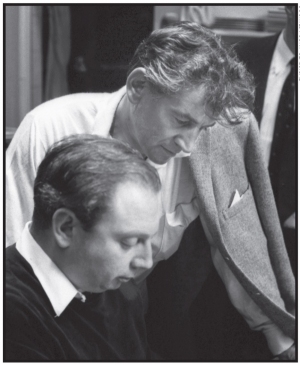 Leonard Bernstein and Isaac Stern at the premiere of Serenade in Venice 