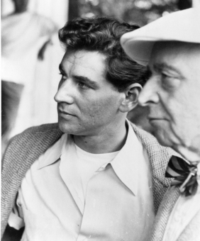 Leonard Bernstein and Serge Koussevitzky at Tanglewood,1947. Photo by Ruth Orkin